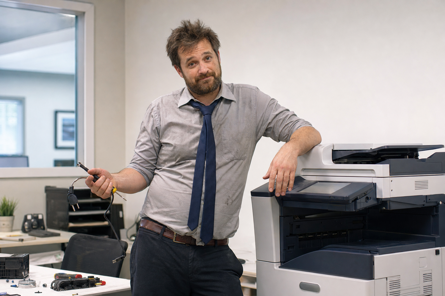 Frazzled IT Professional Feigning Printer Fix